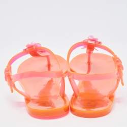 Chanel Orange Jelly Ankle Strap Sandals Size 39