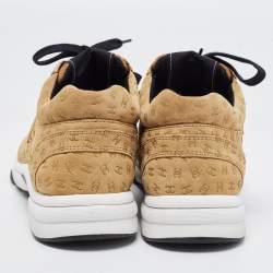 Pre Owned Chanel Brown Nubuck CC Logomania Low Top Sneakers Size 39.5