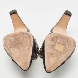 Pre Owned Chanel Black Leather  CC Logo Mules Size 39 