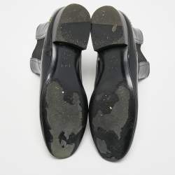 Chanel Black Patent Leather CC Chelsea Boots Size 39.5