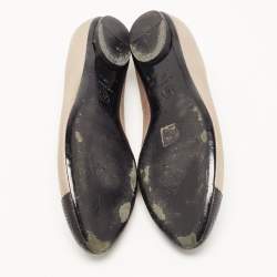 Chanel Brown/Black Leather CC Ballet Flats Size 42