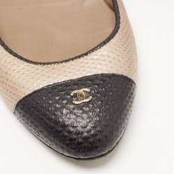 Chanel Brown/Black Leather CC Ballet Flats Size 42