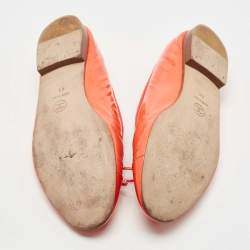 Pre Owned Chanel Red Patent CC Ballet Flats Size 41