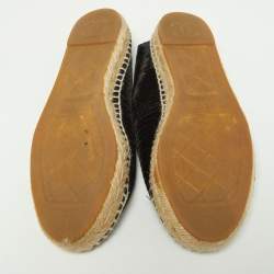 Chanel Black Velvet and Fabric CC Espadrille Flats Size 36