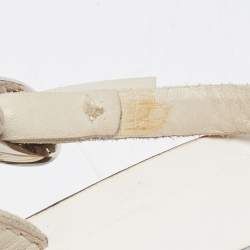 Chanel White Leather Slingback Sandals Size 37