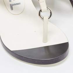 Chanel White Leather Slingback Sandals Size 37