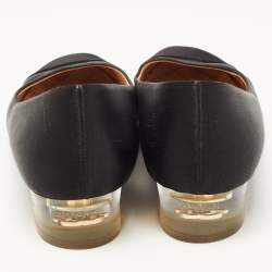 Chanel Black Satin Block Heel Pumps Size 37.5