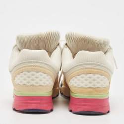 Pre Owned Chanel Multicolor Leather and Mesh CC Low Top Sneakers Size 37.5