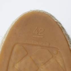 Chanel Beige/Black Quilted Leather Chain-Link CC Espadrille Size 42