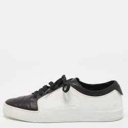 Chanel Black/White Rubber and Leather CC Low Top Sneakers Size 41 Chanel