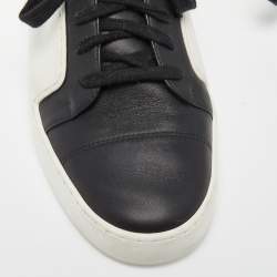 Pre Owned Chanel Black/White Rubber and Leather CC Low Top Sneakers Size 41