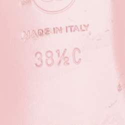 مملوكة مسبقًا Chanel Pink Tweed and Leather CC Slides Size 38.5