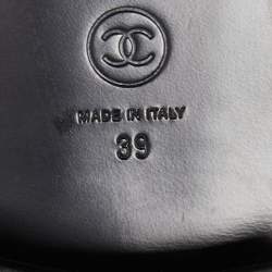 Chanel Black Quilted Leather CC Combat Boots Size 39