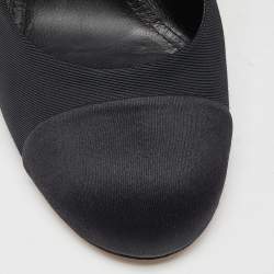 Chanel Black Canvas Cap Toe Platform Pumps Size 40
