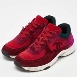 Chanel Multicolor Suede CC Low Top Sneakers Size 41