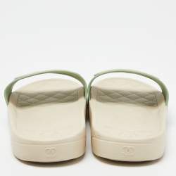 Chanel Multicolor Rubber CC Rubber Pool Slides Size 40