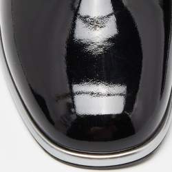 Chanel Black Patent Leather CC Ankle Boots Size 40 