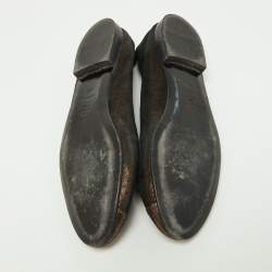 Pre Owned Chanel Metallic Iridescent Suede Embellished Ballet Flats Size 38.5
