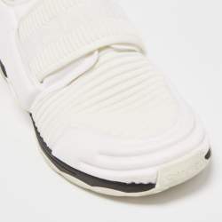Chanel Off White Stretch Fabric CC Sock Sneakers Size 40