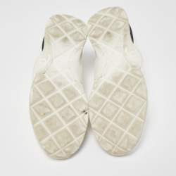 Chanel Off White Stretch Fabric CC Sock Sneakers Size 40