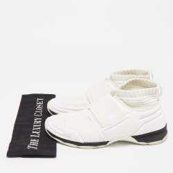 Chanel Off White Stretch Fabric CC Sock Sneakers Size 40