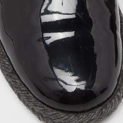Pre Owned Chanel Black Patent Leather Flattie CC Logo Espadrille Loafers Size 38