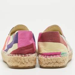 Pre Owned Chanel Multicolor Fabric And Patent Leather CC Cap Toe Espadrille Size 40