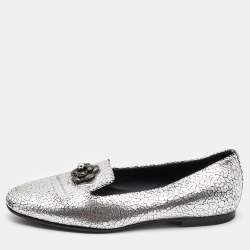 Chanel Silver Loafers for Women