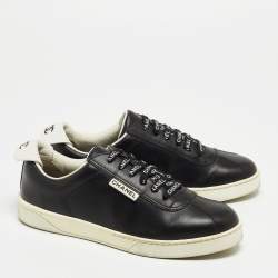 Chanel Black Leather CC Lace Up  Sneakers Size 38