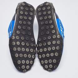 Chanel Blue Mesh and Nylon CC Low Top Sneakers Size 39