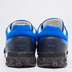 Chanel Blue Mesh and Nylon CC Low Top Sneakers Size 39