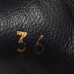 Pre Owned Chanel Metallic Gold/Black Mesh and Leather CC High Top Sneakers Size 36
