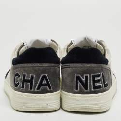 Chanel Tricolor Velvet Low Top Sneakers Size 38