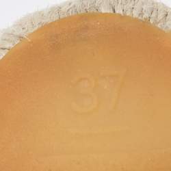 Chanel Navy Blue Leather CC Espadrille Flats Size 37
