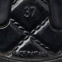 Pre Owned Chanel Black Jelly Camellia Slip On Slides Size 37