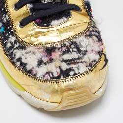 Pre Owned Chanel Tweed Fabric and Leather CC  Sneakers Size 41