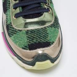 Pre Owned Chanel Multicolor Tweed Fabric and Leather CC Sneakers Size 41