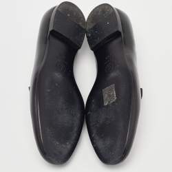 Pre Owned Chanel Black Leather CC Loafers Size 38.5