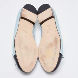 Chanel Blue/Black Leather CC Cap Toe Ballet Flats Size 36