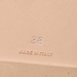 Pre Owned Chanel Beige Rubber Dad Slingback Sandals Size 38