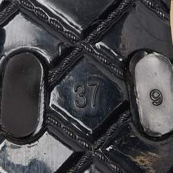 Chanel Black Jelly Camelia Thong Flat Sandals Size 37