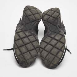 Pre Owned Chanel Black Fabric CC High Top  Sneakers Size 37