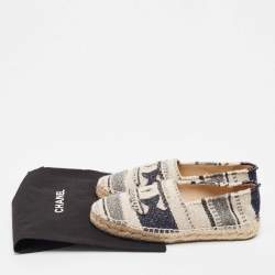 Chanel Tricolor Tweed CC Espadrille Flats Size 36