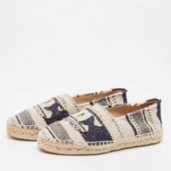 Chanel Tricolor Tweed CC Espadrille Flats Size 36