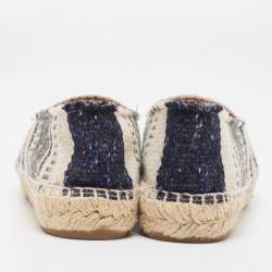 Chanel Tricolor Tweed CC Espadrille Flats Size 36