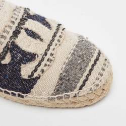 Chanel Tricolor Tweed CC Espadrille Flats Size 36