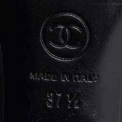 Chanel Black Leather Fringe Double Zip CC Boots Size 37.5