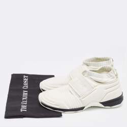 Chanel White Fabric Stretch CC Sock Sneakers Size 41