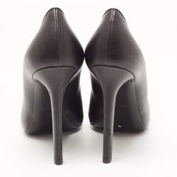 Pre Owned Chanel Black Leather and Canvas Cap Toe Pumps Size 37