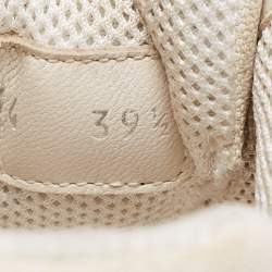 Pre Owned Chanel Tricolor Leather And Canvas CC Lace Up Sneakers Size 39.5